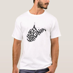 T-shirt Noir d'art de mot de nom d'état de la Virginie