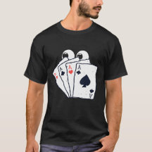 T-shirt noir de base de poker