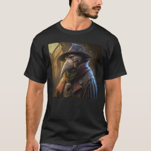 T-shirt noir de base du médecin de la peste