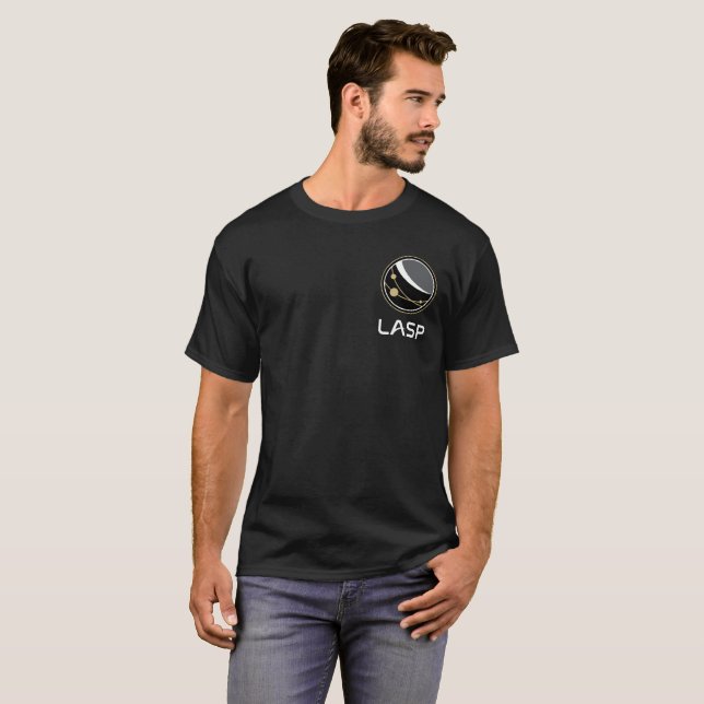 T-shirt noir de base pour hommes LASP (Devant entier)