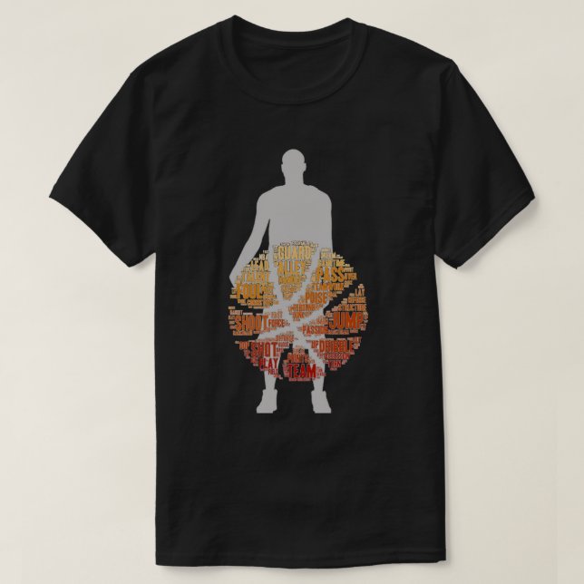 T-Shirt Noir de Basketball Sportif Hommes Femmes (Design devant)