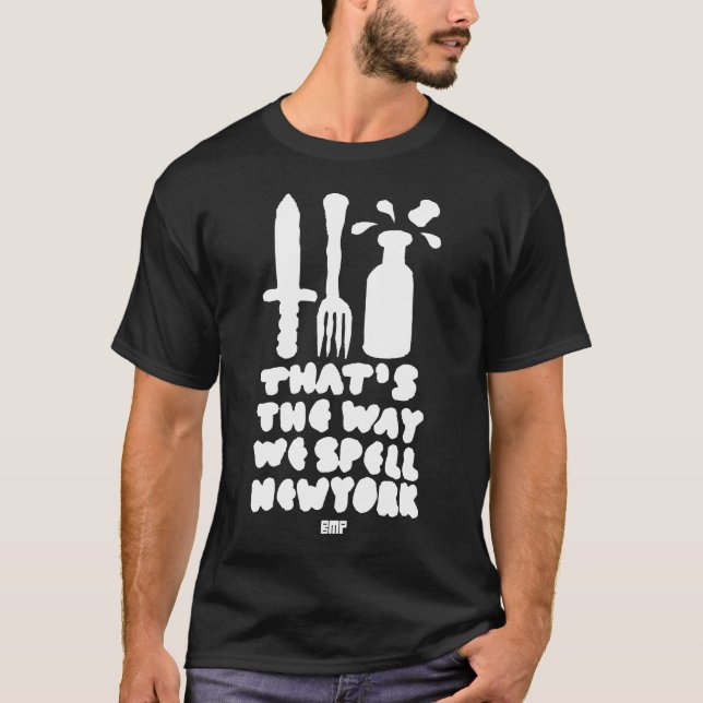 T-shirt Noir de BOUTEILLE et de LIÈGE de FOURCHETTE de (Devant)