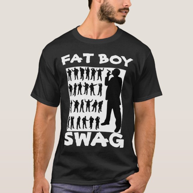 T-shirt noir de butin du garçon des hommes gros (Devant)