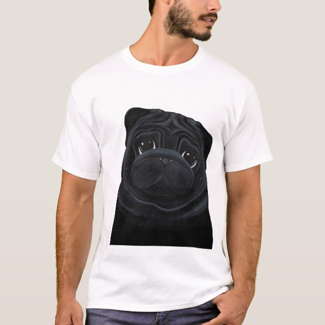 T-shirt noir de carlin (Devant)