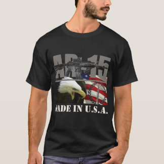 T-shirt Noir de chemise d'AR-15 Etats-Unis