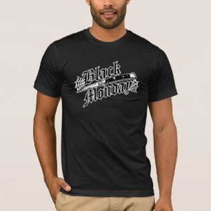 T-shirt noir de cran d'arrêt de lundi