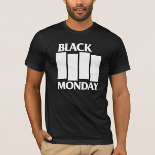 T-shirt noir de drapeau noir de lundi