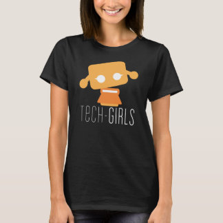 T-shirt noir de filles de technologie avec le