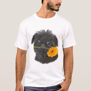 T-shirt Noir de griffon de Bruxelles pour l'habillement