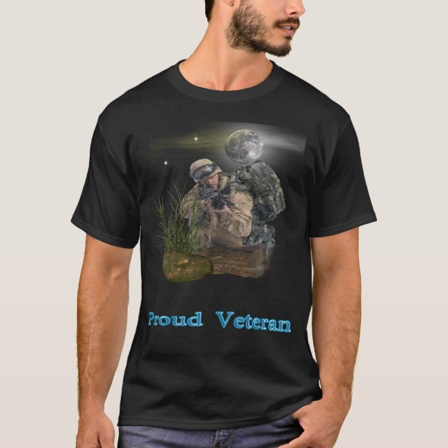T-shirt noir de militaires d'ops (Devant)