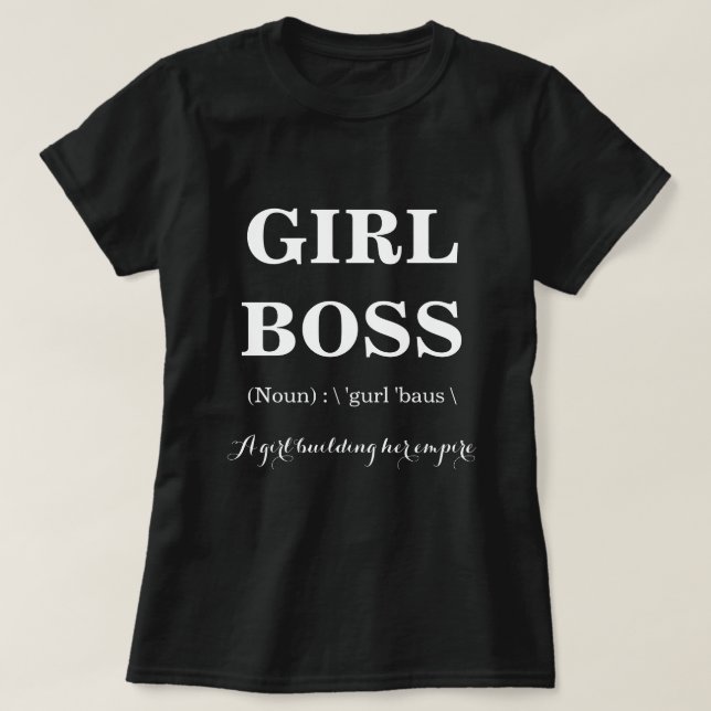 T-shirt Noir de patron de fille (Design devant)