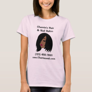 T-shirt noir de salon de beauté - personnalisable