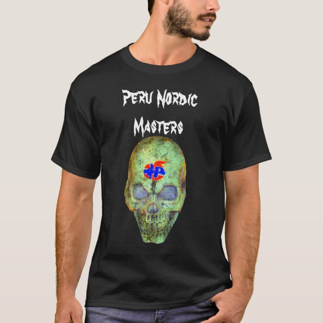 T-shirt noir de "Skully" de Nordic du Pérou (Devant)