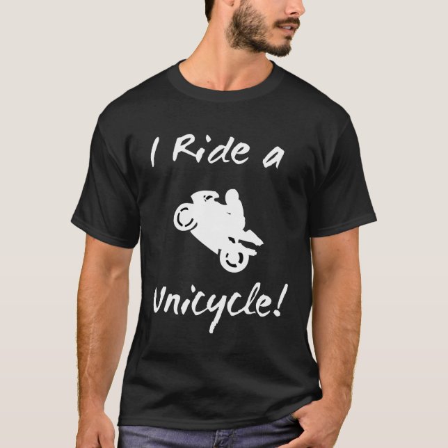 T-shirt noir de Stunter de moto (Devant)
