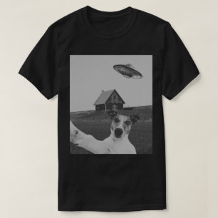 T-shirt noir drôle de chien selfie unisexe pour am