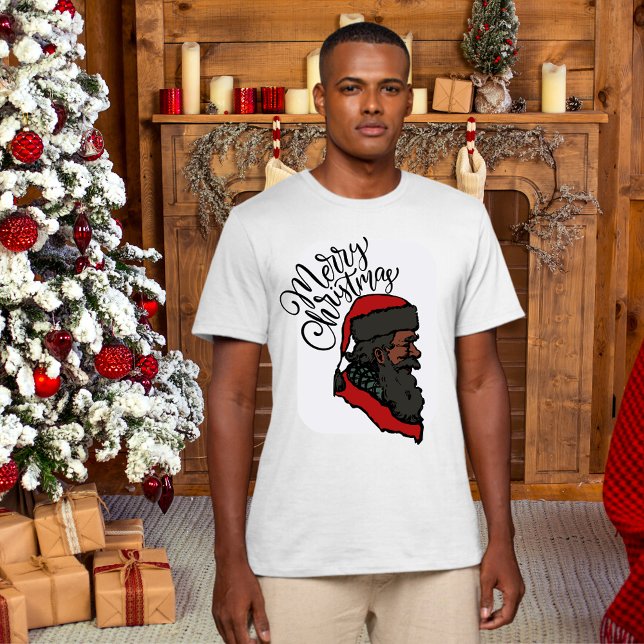T-shirt noir du Père Noël | Chemises de Noël (Créateur téléchargé)