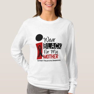 T-shirt Noir d'usage du mélanome I pour ma mère 9
