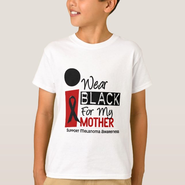 T-shirt Noir d'usage du mélanome I pour ma mère 9 (Devant)