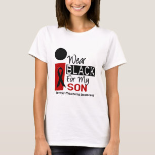 T-shirt Noir d'usage du mélanome I pour mon fils 9