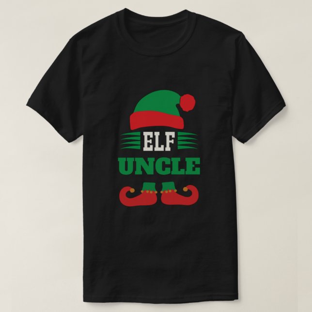 T-shirt noir Elf Uncle Basic (Design devant)