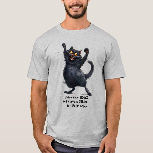 T-shirt Noir En Colère J'Ai La Colère Problèmes Humour (Devant)