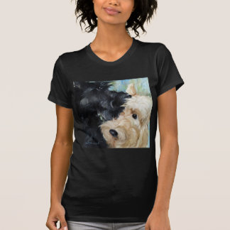 T-shirt Noir et art écossais blond comme les blés de