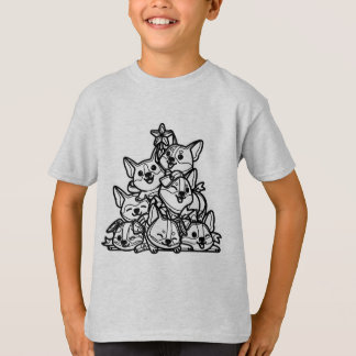 T-shirt NOIR ET BLANC #04 - Corgi tree