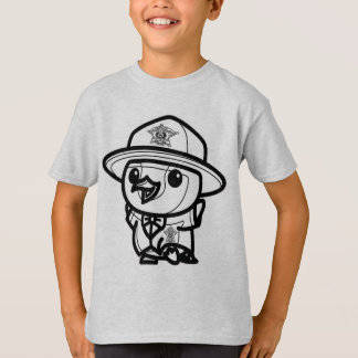 T-shirt NOIR ET BLANC #10 - manchot shérif du Texas