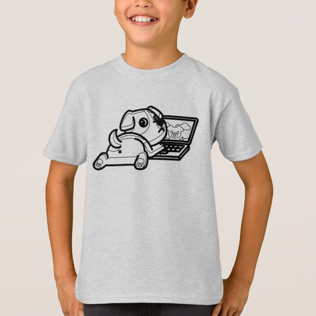 T-shirt NOIR ET BLANC #53 - Un chien de marque (Devant)