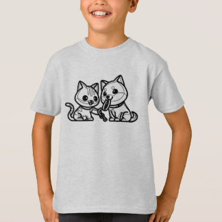T-shirt NOIR ET BLANC #55 - Chiens Et Chats Best Friends V