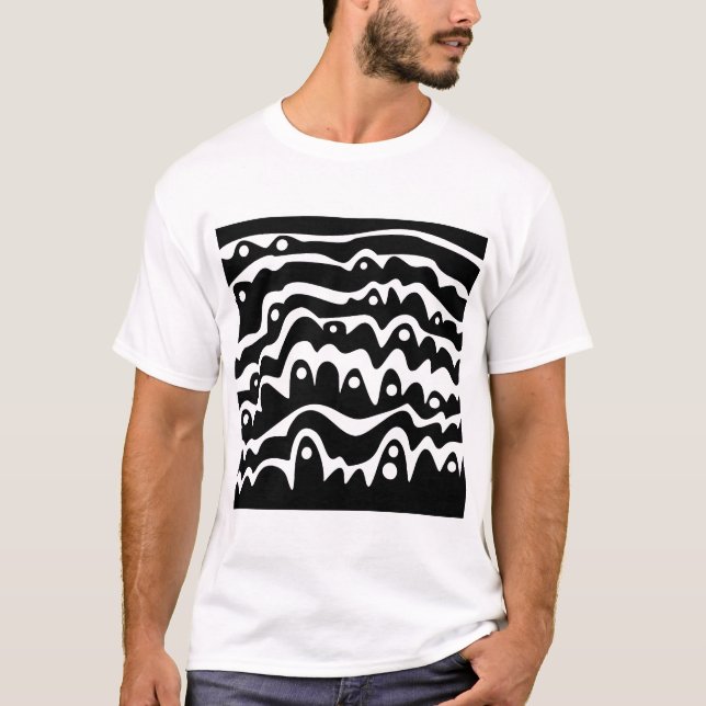 T-shirt Noir et blanc Abstrait (Devant)