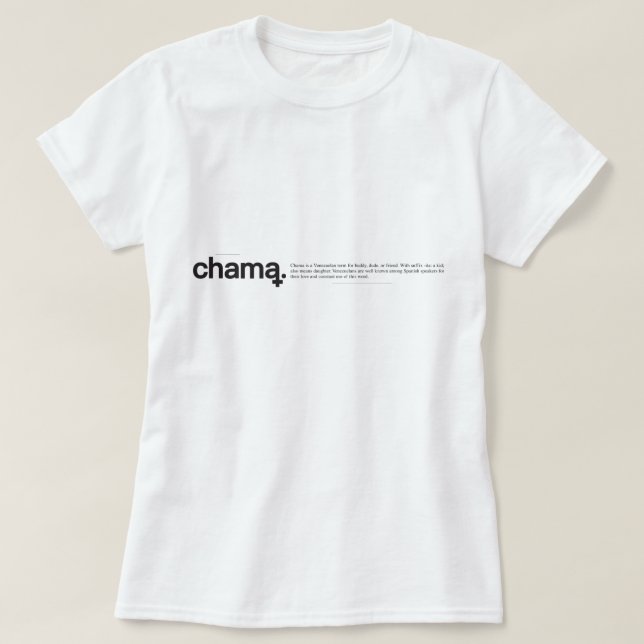 T-shirt noir et blanc Chama (Design devant)