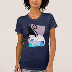 T-shirt noir et blanc de minous