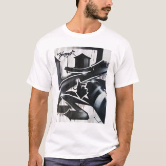 T-SHIRT NOIR ET BLANC DE ZIMAD SPRAYPAINT GRAFFIT