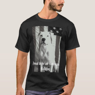 T-shirt noir et blanc, fier d'être un bouledogue américa
