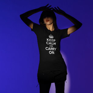 T-shirt Noir et blanc Garder le calme et continuer