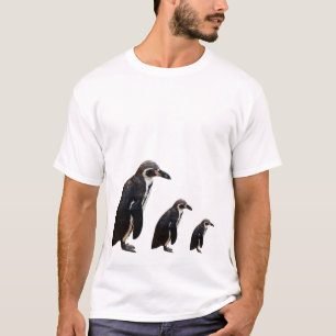 T-shirt noir et blanc mignon de pingouin de 3