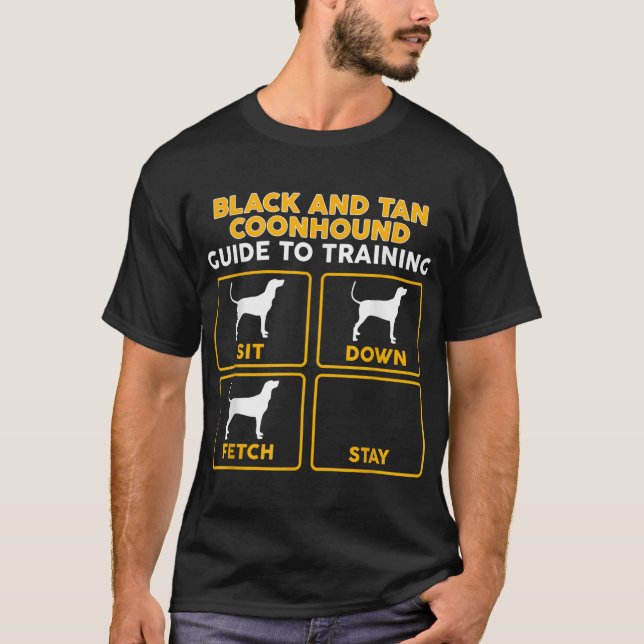 T-shirt noir et Tan Coonhound amusant Guide to Tr (Devant)