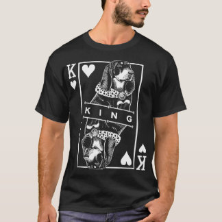 T-shirt Noir et Tan Coonhound King Of Hearts Chien Pop