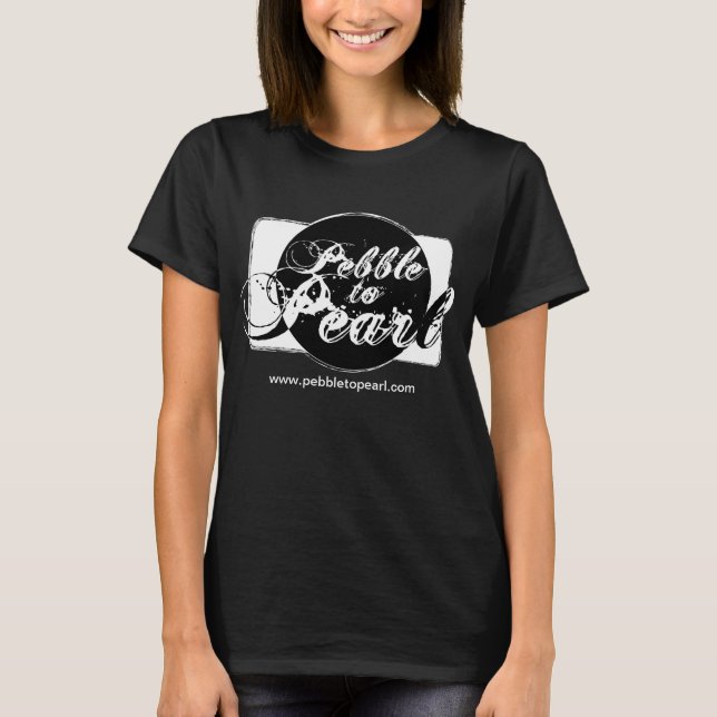 T-shirt noir féminin avec logo (Devant)