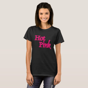 T-shirt noir féminin rose chaud