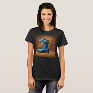 T-shirt noir femme Steampunk Elephant Boot