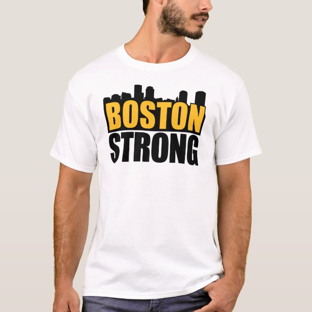 T-shirt Noir fort et or de Boston (Devant)