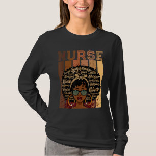 T-shirt Noir forte infirmière Afro Love Melanin Afro Ameri