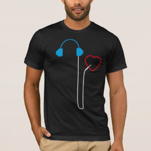 T-shirt Noir futé d'écouteurs