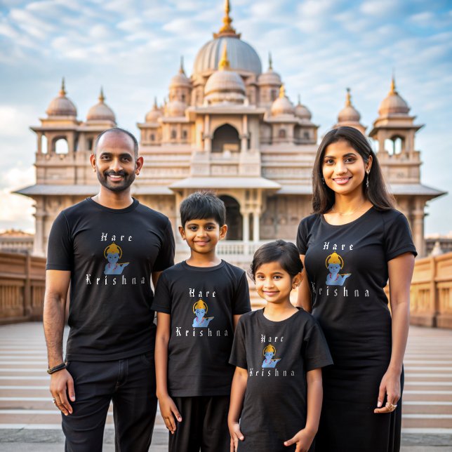 T-shirt noir Hare Krishna (Créateur téléchargé)