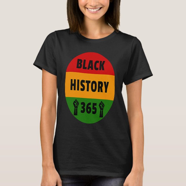T-shirt Noir Histoire 365 Power Poing Poing Artwork (Devant)