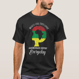 T-shirt Noir Histoire Mois Aba Citation Thérapeutique Drap