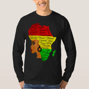 T-shirt Noir Histoire Mois Afrique Hair Word Art Afro