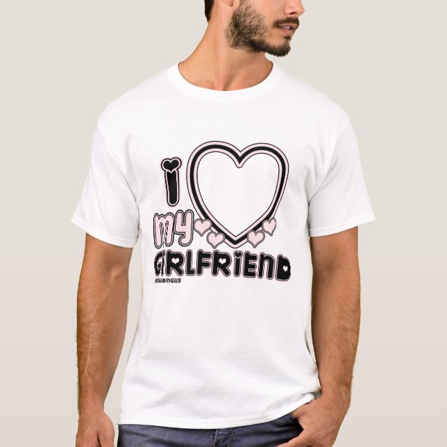 T-shirt noir i luv 1 (Devant)